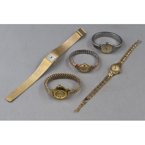 104 - Selection of 5 Mechanical Ladies Watches including Swissam, Damas, Audax, Montine and Limit (Working... 