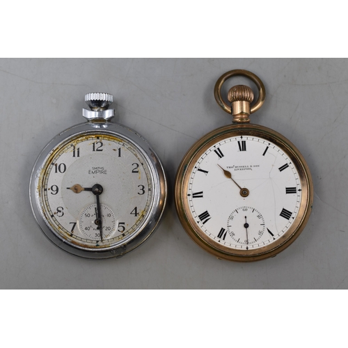 105 - Two Pocket Watches Empire and Thomas Russell & Sons (Spares or Repairs)