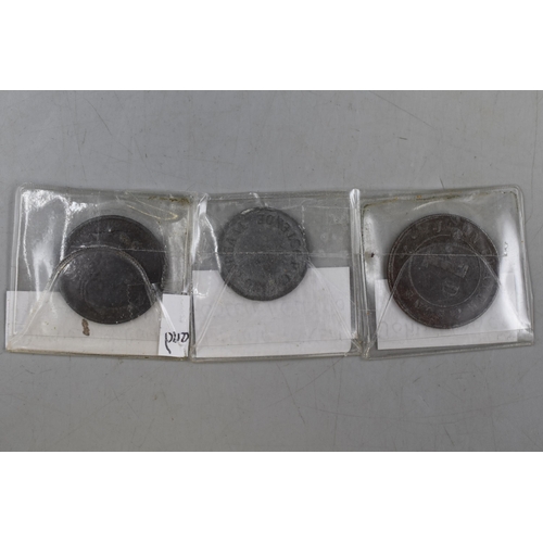 192 - Three Coin Tokens including an 18th Century Duchess of Cumberland Penny, a One Franc Ostend Casino T... 