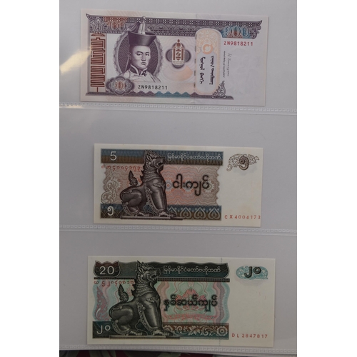 196 - Album Containing a Selection of Worldwide Bank Notes, includes Vietnam, Mongolia, Kyrgyzstan and mor... 