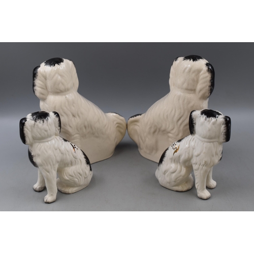 198 - Two pairs of Staffordshire Fireside Dogs (Tallest 9.5