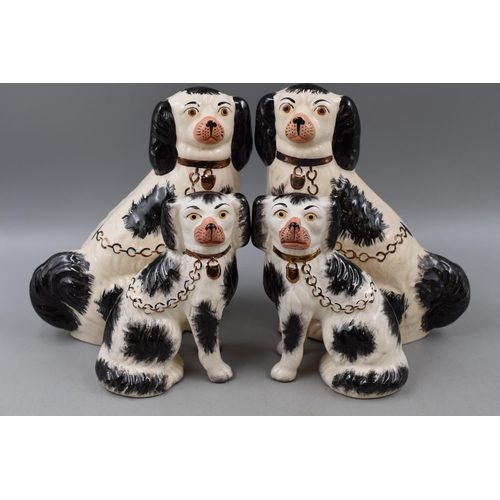 198 - Two pairs of Staffordshire Fireside Dogs (Tallest 9.5