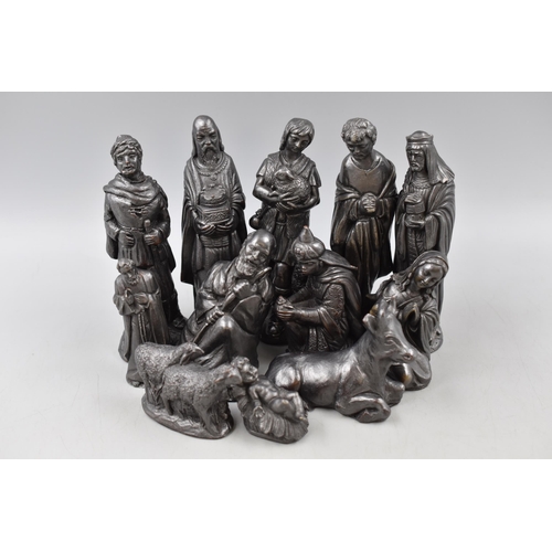 199 - Twelve Piece Bronzed Nativity Set (Tallest 6.5)