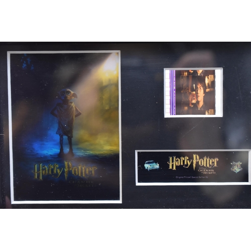 123 - A Selection of Four Framed and Glazed Movie Film Cells, Includes Harry Potter; Chamber of Secrets, W... 