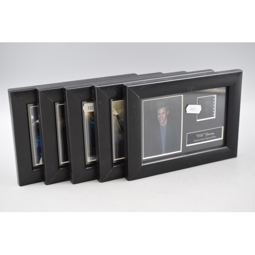 124 - A Selection of Five Framed and Glazed Film Cells of Famous People. Includes Justin Timberlake, Brad ... 