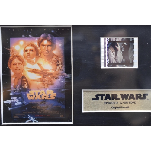 125 - A Selection of Five Framed and Glazed Star Wars Film Cells, With Certificates of Authenticity.