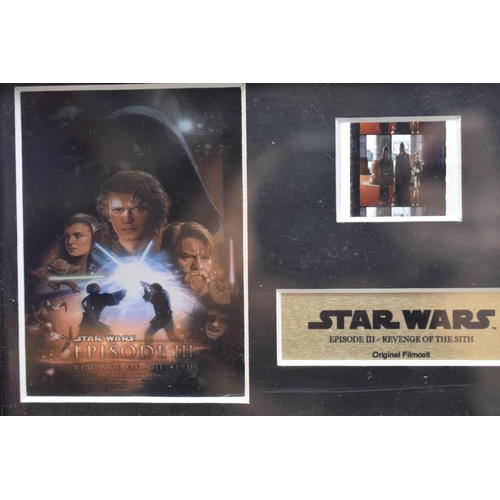 125 - A Selection of Five Framed and Glazed Star Wars Film Cells, With Certificates of Authenticity.