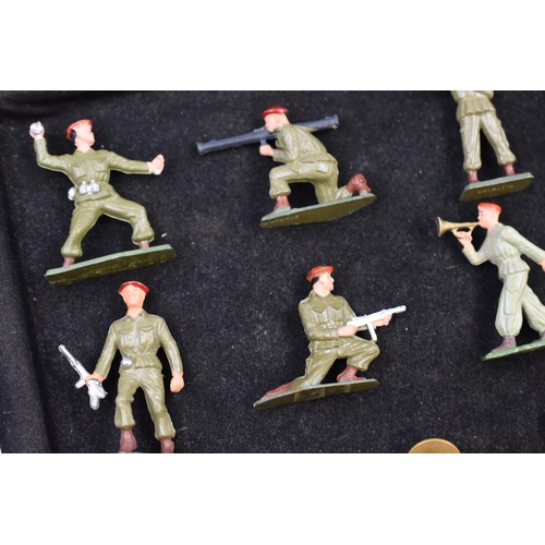 206 - Collection of 9 Starlux Model Soldiers and a Selection of Military Buttons