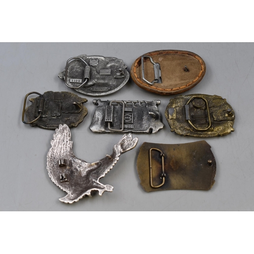 207 - A Selection of Seven Belt Buckles. Includes 'Mississippi Gambler', 'English By The Grace of God', Am... 