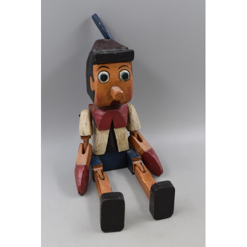 327 - Vintage Articulated Wooden Pinocchio Figure (17