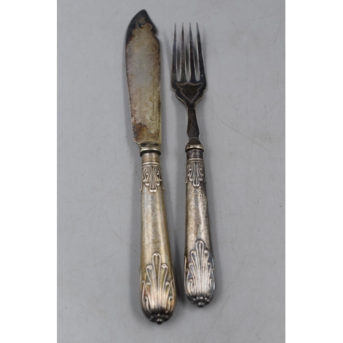 132 - Twelve Silver Hallmarked Handled Fish Knives and Forks