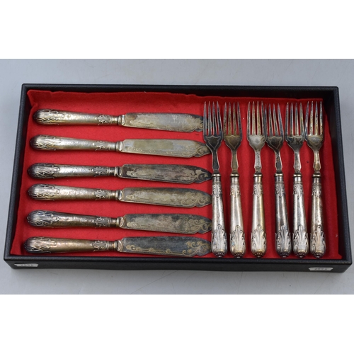 132 - Twelve Silver Hallmarked Handled Fish Knives and Forks