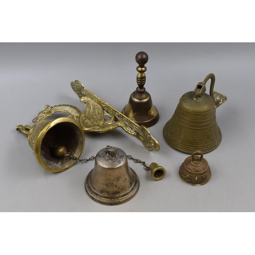 332 - Wall Mounted Brass Bell, Hand Bell and More