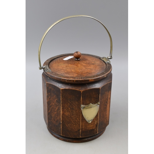 335 - Antique Biscuit Barrel With Ceramic Liner