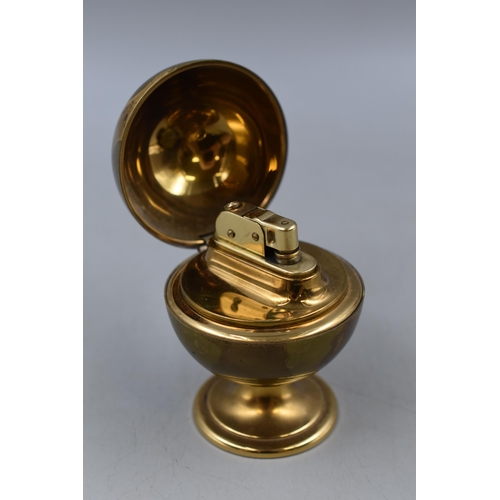 212 - A Mid-Century Brass Globe Table Lighter, Approx 3.5