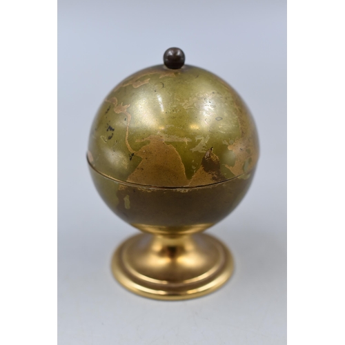 212 - A Mid-Century Brass Globe Table Lighter, Approx 3.5