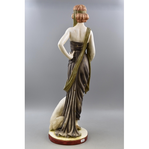 345 - LARGE Ceramic Art Nouveau Style Female Statue with Dog 26