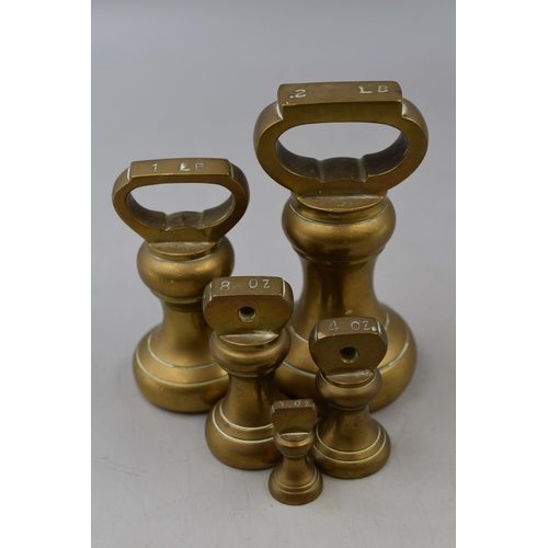 347 - Collection of Five Antique Brass Bell Weights