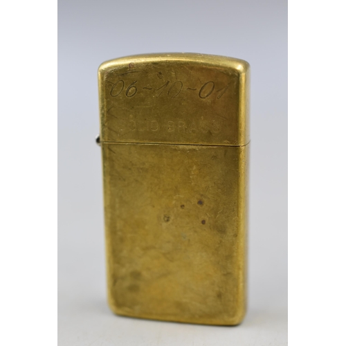 225 - A Rare Retro Zippo Battery Operated Lenticular Advertising Unit, With Solid Brass Zippo Lighter Mark... 