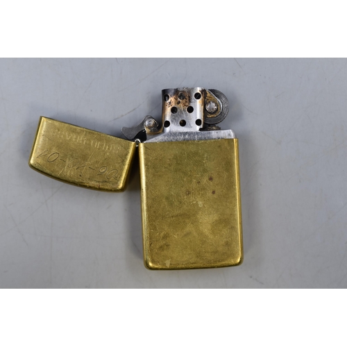 225 - A Rare Retro Zippo Battery Operated Lenticular Advertising Unit, With Solid Brass Zippo Lighter Mark... 