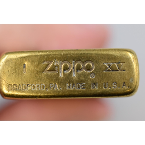 225 - A Rare Retro Zippo Battery Operated Lenticular Advertising Unit, With Solid Brass Zippo Lighter Mark... 