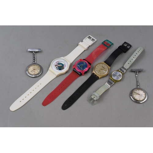 239 - Selection of Swatch Watches and Nurses watches (a/f)