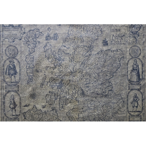 399 - Framed and Glazed Kingdom of Scotland Map approx. 54cm x 53cm