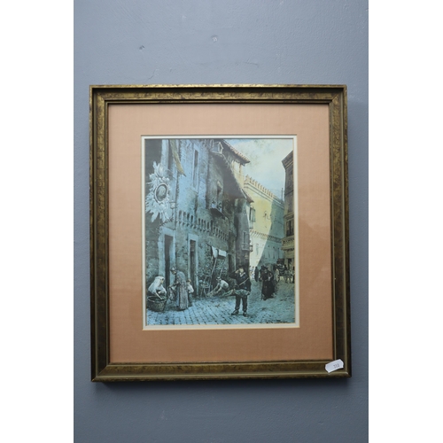 403 - Collection of Four Framed and Glazed Prints depicting Possible Early European scenes, approx 14