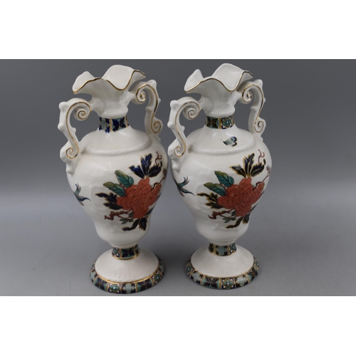 263 - Pair of Old Foley Eastern Glory Vases and a Shorter and Sons Vase