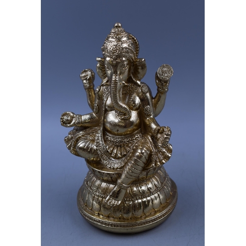 264 - Gold Garnished Ganesh Statue 7.5