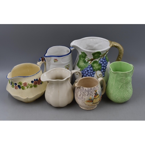 411 - Selection of 6 Jugs including Crown Ducal, Wade, Price Kensington and More