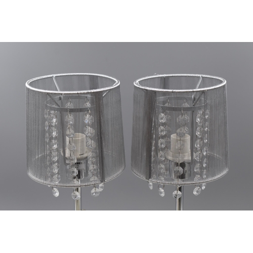 412 - Pair of Crystal Droplet Lamps (Untested)