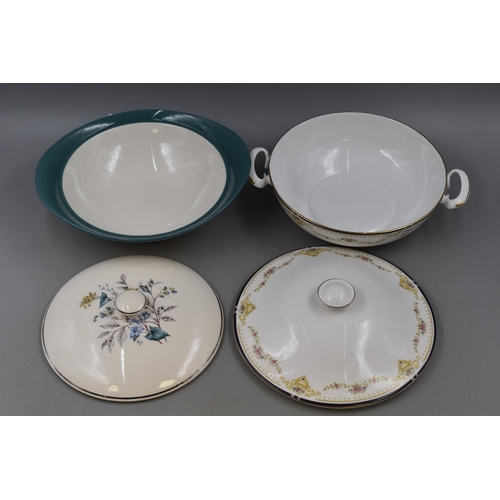 277 - Four Covered Serving Dishes including Elizabethan, Beverley Losol Ware, Wood & Sons and More