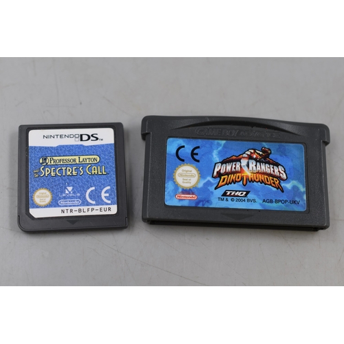 424 - Two Games Cartridges to include Nintendo Gameboy Power Rangers and Nintento DS Professor Layton Spec... 