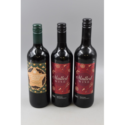 294 - Three Sealed Bottles of Mulled Wine. Includes Salted Caramel Mince Pie and Others. All 75CL.