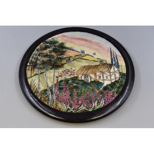 303 - Cobridge Stoneware Display Plate Depicting Cottage Scene