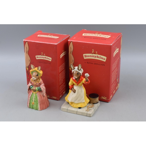 308 - Two Boxed Royal Doulton Bunnykins Figures including Jame Seymour, and Captains Wife