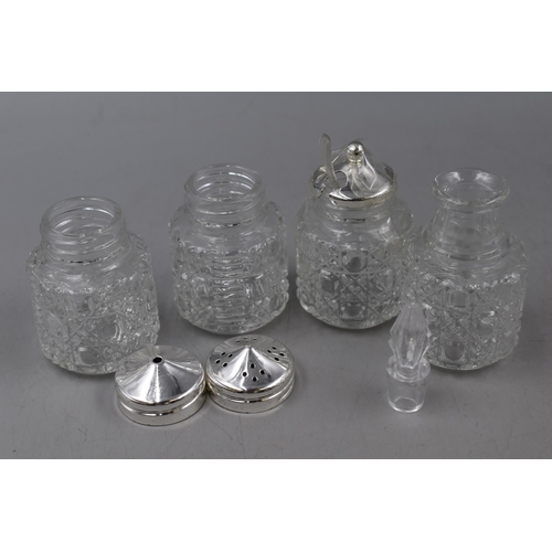 309 - Two Queen Anne Silver Plated Cruet Sets including Rotating