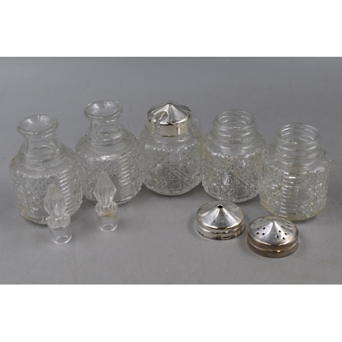 309 - Two Queen Anne Silver Plated Cruet Sets including Rotating