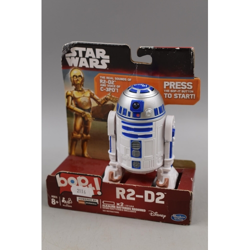 436 - Starwars Two Titanium Series Diecast Models, Clone Trooper and Darth Maul and a Bop It Model of R2D2