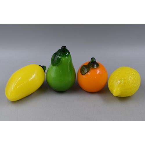 314 - Selection of Large Glass Fruit (pear approx. 5.5