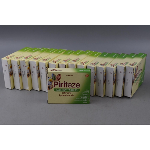 438 - Fifteen Boxes of Piriteze Allergy Tablets (Each Box Contains Fourteen Tablets).