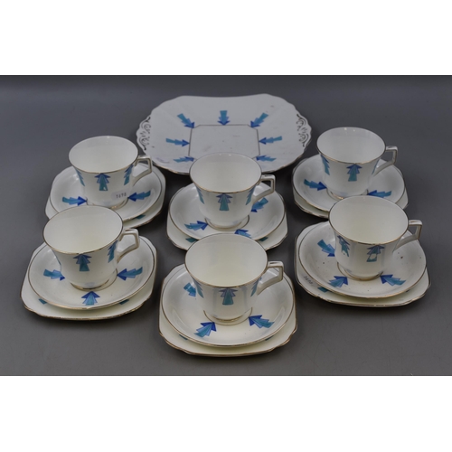 319 - Fenton Arrows Fine Bone China 19 Piece Tea Set