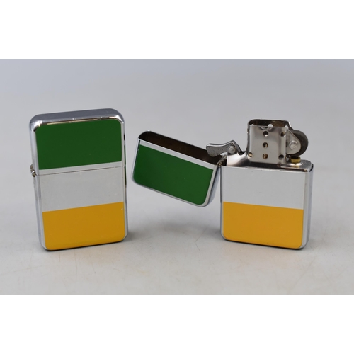 444 - A Selection of Twelve Irish Flag Refillable Lighters.