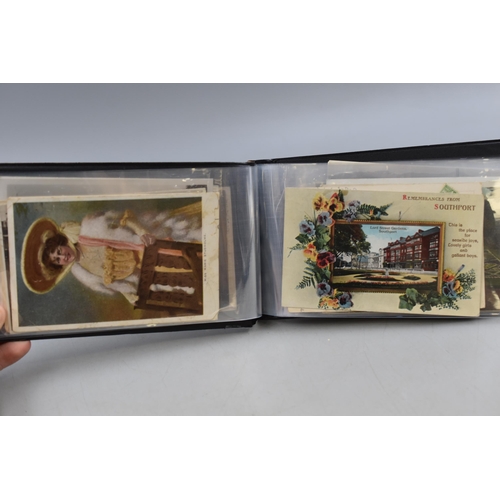 568 - Three Albums Containing a Selection of Vintage Postcards. Includes Some Hand Written Postcards datin... 