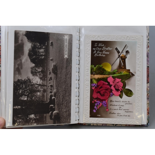 568 - Three Albums Containing a Selection of Vintage Postcards. Includes Some Hand Written Postcards datin... 