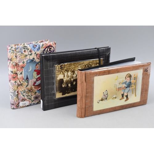 568 - Three Albums Containing a Selection of Vintage Postcards. Includes Some Hand Written Postcards datin... 