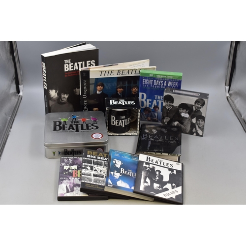 571 - A Mixed Selection of Beatles Memorabilia. Includes Eight Days a Week DVD, Book With Collectable Badg... 