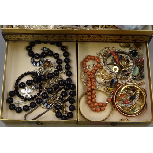 480 - Jewelery Box Complete with Large Selection of Unsorted Jewerly