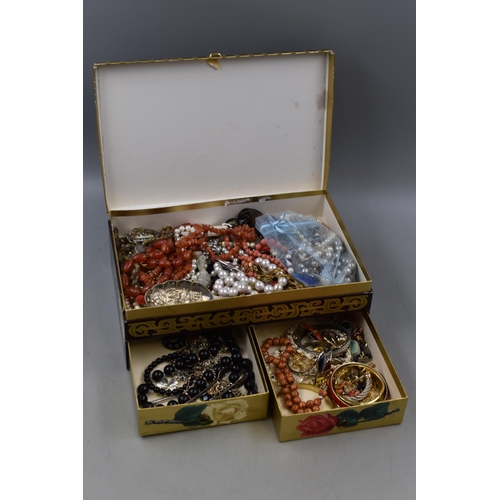 480 - Jewelery Box Complete with Large Selection of Unsorted Jewerly